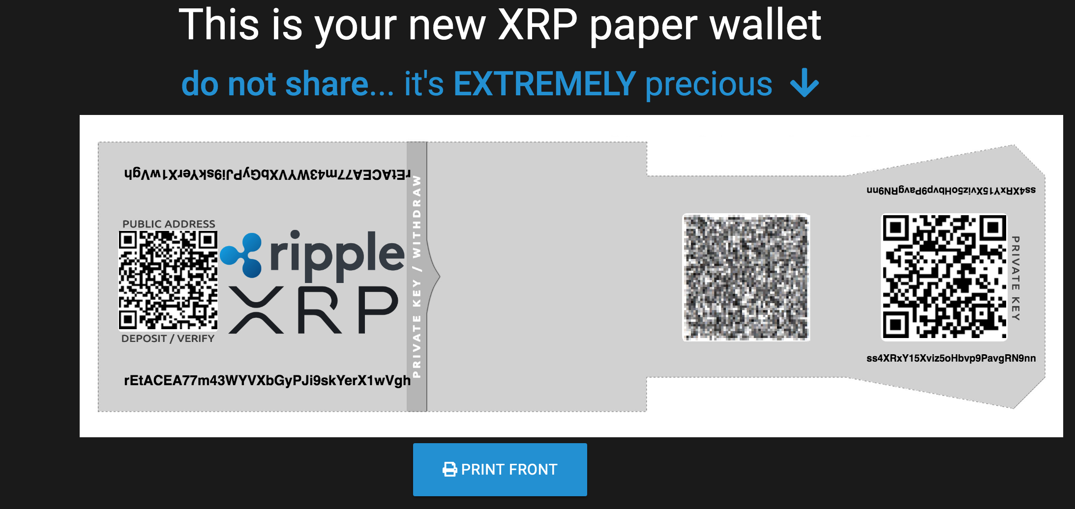 How to withdraw xrp from paper wallet